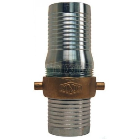 Dixon King Short Shank Suction Coupling with Brass Nut, 1-1/4 in Nominal, NPSM End Style, 5-23/32 in L, D CSB125